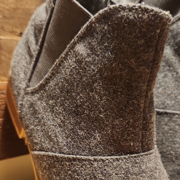 Gray Ankle Boots with Tan Sole - Picture 5 of 6